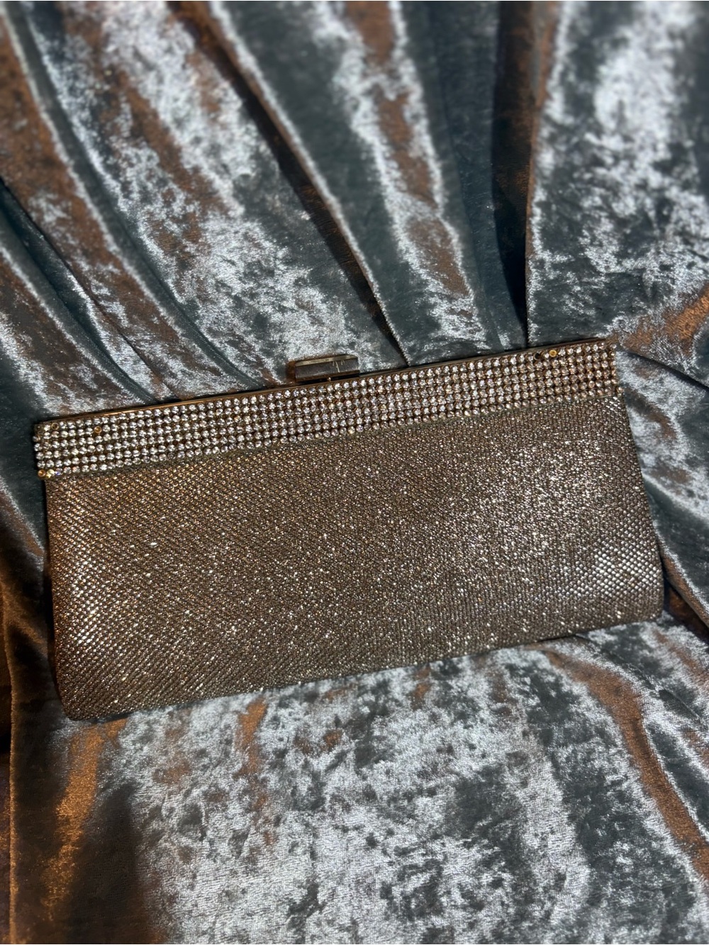 Elegant Rhinestone Evening Clutch in Bronze - Picture 5 of 9